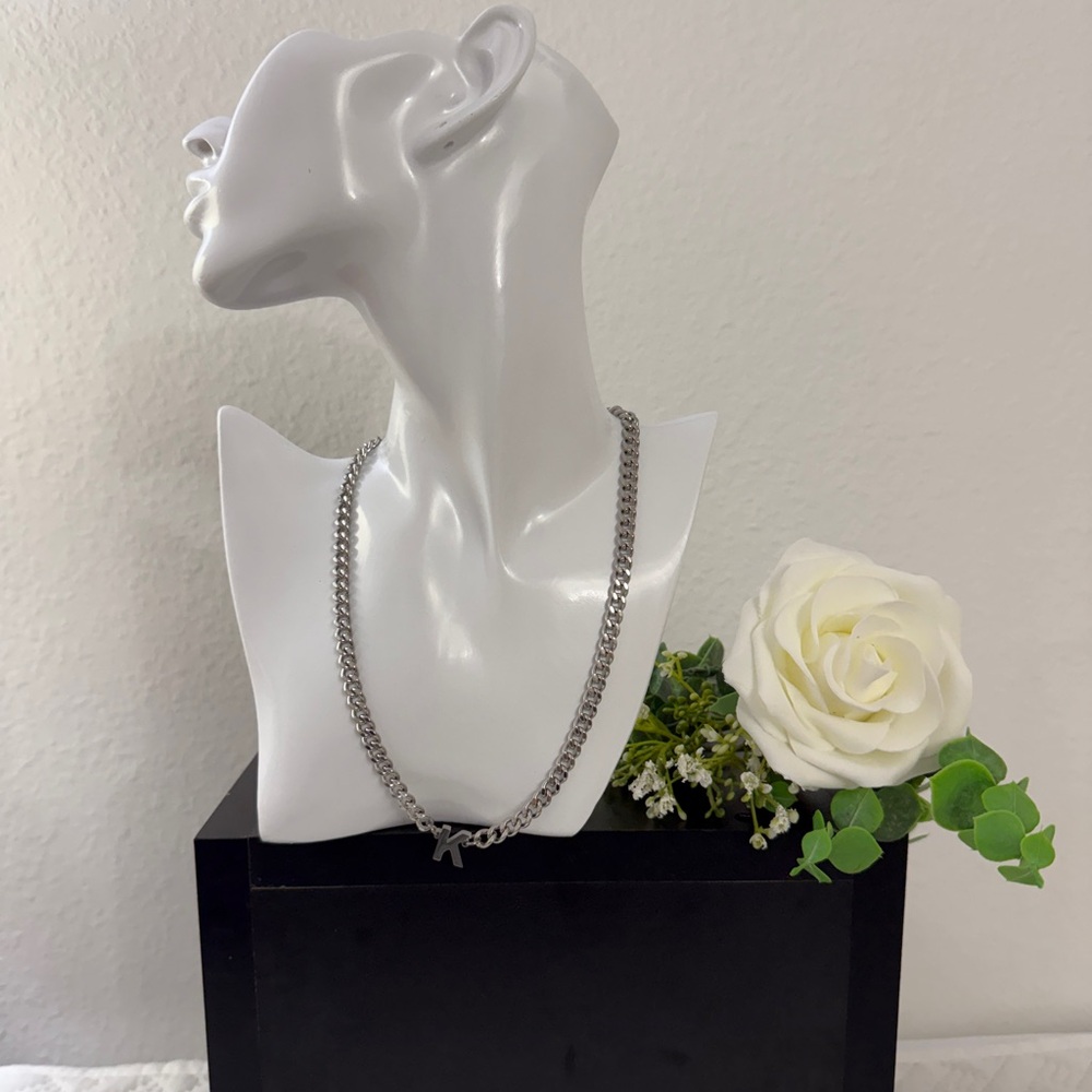 Elegant Stainless Steel K initial Necklace
